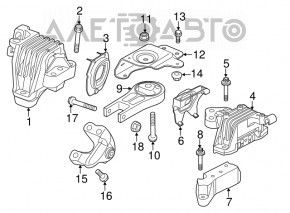 Подушка двигателя левая Chrysler 200 15-17 2.4