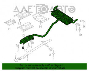 Silencer spate bara Chrysler 200 15-17 2.4, 2 tevi