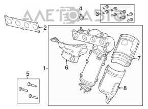 Colector de evacuare cu catalizator pentru Jeep Cherokee KL 14- 2.4