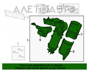 Colector de evacuare cu catalizator pentru Chrysler 200 15-17 2.4