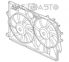 Difuzorul carcasei radiatorului asamblat pentru Jeep Cherokee KL 14-20 2.4 pe motorul 1, nou, neoriginal.