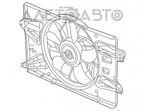 Difuzorul carcasei radiatorului asamblat pentru Jeep Cherokee KL 14-20 2.4 pe motorul 1, nou, neoriginal.