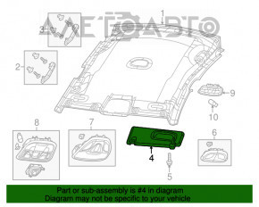 Capota stângă Chrysler 200 15-17 gri cu iluminare, cu control, fără cârlig, pentru curățare chimică, plastic crăpat.