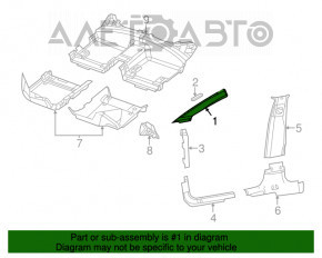 Capacul stâlpului frontal stâng Chrysler 200 15-17 gri, îndoit