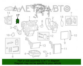 Actuatorul motorului care acționează ventilatorul de încălzire și ventilație pentru Jeep Cherokee KL 14- este defect.