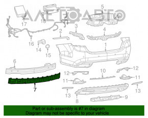 Absorbantul de impact al barei spate pentru Chrysler 200 15-17 din plastic.