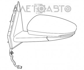 Oglindă laterală stângă Chrysler 200 15-17, 7 pini, grafit