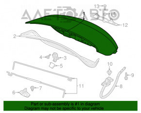 Крышка багажника Chrysler 200 15-17 графит PAU, тычки