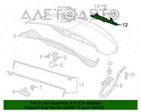 Placa de iluminare a numărului de pe capacul portbagajului pentru Chrysler 200 15-17 cu suportul camerei rupt.