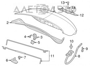 Placa de iluminare a numărului de pe capacul portbagajului pentru Chrysler 200 15-17 cu suportul camerei rupt.