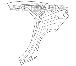 Aripa spate stânga Chrysler 200 15-17 negru.