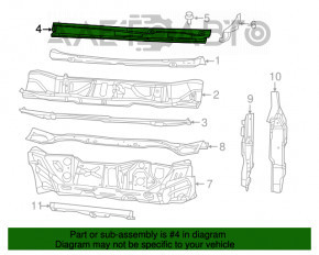 Capacul grilei stergatoarelor Chrysler 200 15-17 s-a rupt fixarea