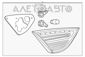 Lampa interioară pentru capacul portbagajului stânga Chrysler 200 15-17 pentru lustruire.