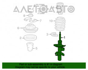 Suport amortizor asamblat față dreapta Chrysler 200 15-17 2.4