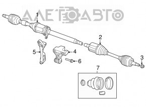 Ax cu roți din față dreapta Chrysler 200 15-17 2.4