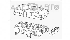 Blocul de siguranțe sub capotă Chrysler 200 15-17 2.4 are carcasa crăpată