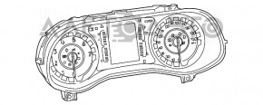 Panoul de instrumente Chrysler 200 15-17, afișaj mic, 146k, margine luminoasă, zgârieturi, suport rupt