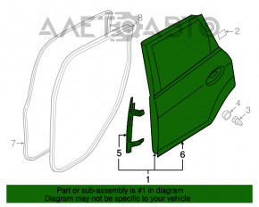 Ușă asamblată spate stânga Ford C-max MK2 13-18 roșu RR, manere