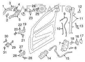 Mânerul ușii exterioare din spate stânga Ford Focus mk3 11-18