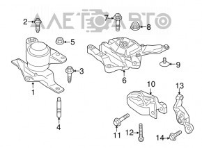 Подушка двигателя правая Ford C-max MK2 13-18 тип 1