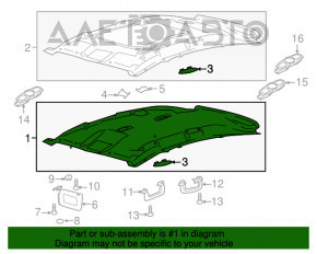 Acoperirea tavanului Ford C-max MK2 13-18 gri, fără panoramică, potrivit pentru curățare chimică.