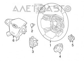 Руль голый Ford C-max MK2 13-18 кожа черн