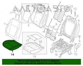 Scaun șofer Ford C-max MK2 13-18 fără airbag, manual, material textil negru-gri, necesită curățare.