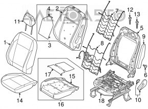 Водительское сидение Ford C-max MK2 13-18 без airbag, механич, тряпка беж, под хим. чистку