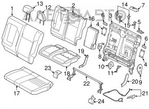 Задний ряд сидений 2 ряд Ford C-max MK2 13-18 тряпка, серый