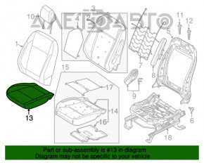 Пассажирское сидение Ford C-max MK2 13-18 без airbag, механич, тряпка черно-серое