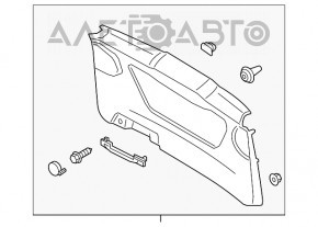 Capacul portbagajului inferior al usii Ford C-max MK2 13-18 negru, zgârieturi, manerul de prindere rupt.