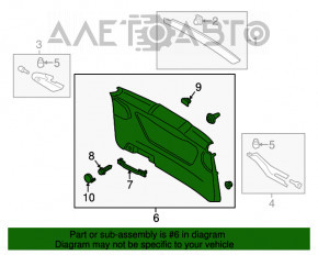 Capacul portbagajului inferior al usii Ford C-max MK2 13-18 negru, zgârieturi, fără mâner.