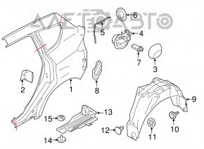 Четверть крыло задняя правая Ford C-max MK2 13-18 красный