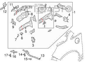 Четверть передняя левая Ford C-max MK2 13-18 голубая, примята