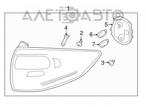 Фонарь внешний крыло левый Ford C-max MK2 13-16 дорест, разбито стекло