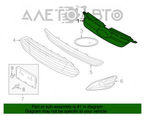 Grila radiatorului Ford C-max MK2 13-18 lucioasă