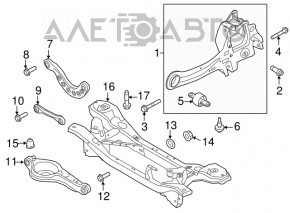 Цапфа задняя левая Ford C-max MK2 13-18 с рычагом