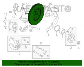 Placă de frână față dreapta Ford C-max MK2 13-18 278/25mm ruginită.