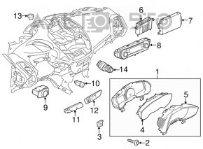 Щиток приборов Ford C-max MK2 13-16 дорест hybrid