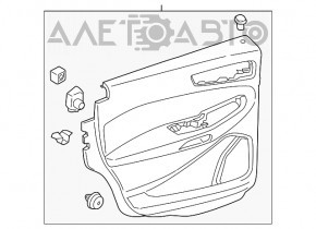 Capacul usii cardul din spate stanga Ford Edge 15-18 negru, piele, zgarietura