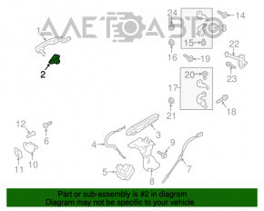 Manerul exterior al ușii din spate dreapta Ford Edge 15-