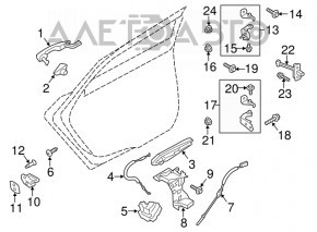 Manerul exterior al ușii din spate dreapta Ford Edge 15-