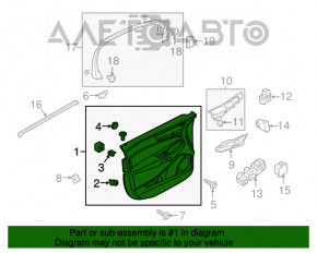 Capacul usii, cartela frontala stanga Ford Edge 15-18 piele neagra.