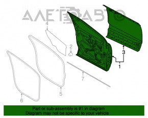 Ușă asamblată față dreapta Ford Edge 15-