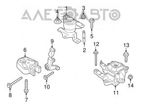 Подушка двигателя задняя Ford Edge 15- 2.0T