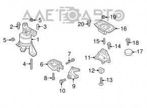 Подушка двигателя левая Ford Edge 15-18 2.0T новый OEM оригинал