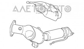 Tubul de admisie cu catalizator pentru Ford Edge 15-18 2.0T are un șurub rupt.