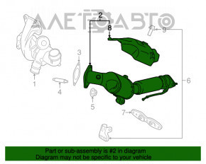 Tubul de admisie cu catalizator pentru Ford Edge 15-18 2.0T are un șurub rupt.