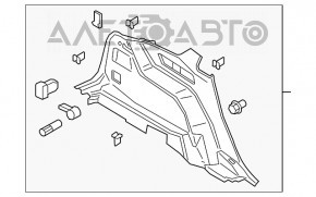 Capacul arcului stâng Ford Edge 15- negru șters, marginea ruptă