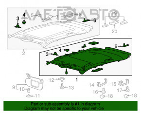 Tapiserie tavan Ford Edge 15- gri, fără panoramic, pentru curățare